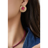 Bopha - Boucle d'oreille tige Fuchsia