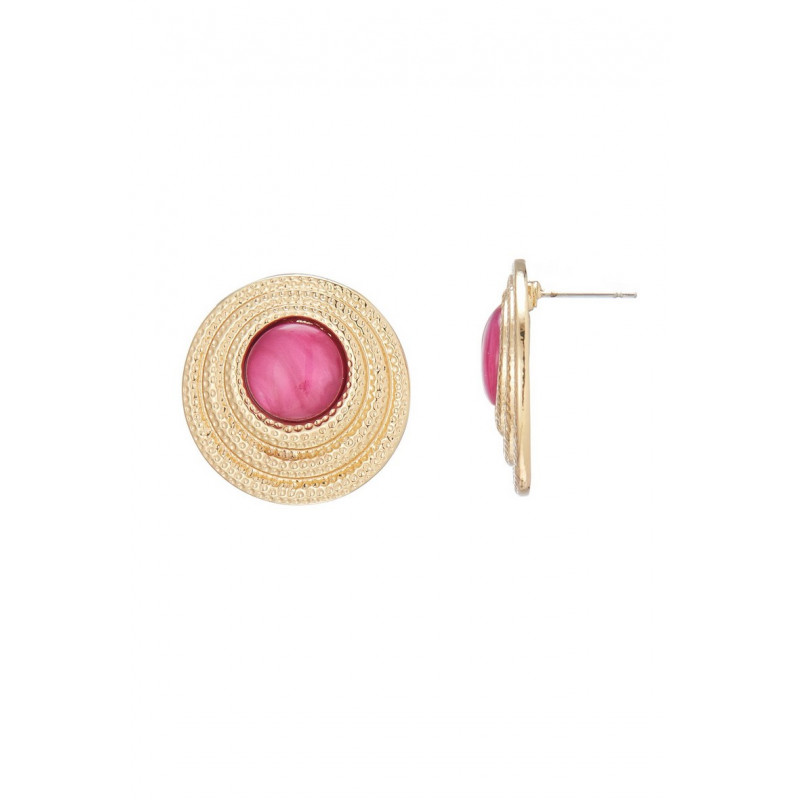 Bopha - Boucle d'oreille tige Fuchsia