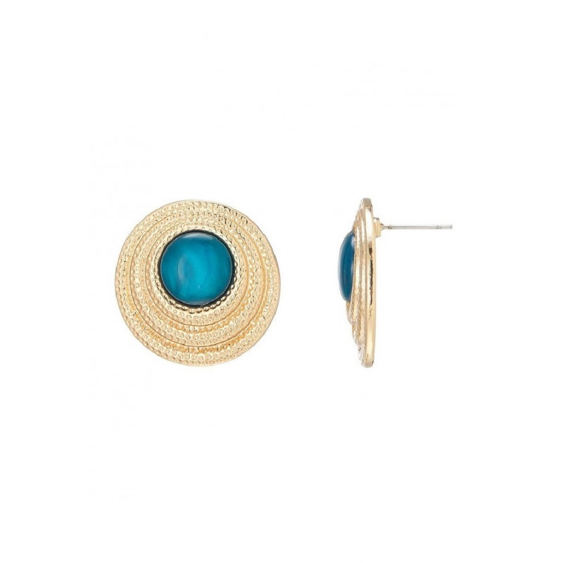 Bopha - Boucle d'oreille tige Bleue