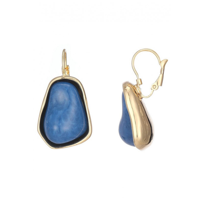 Brune - Boucle d'oreille dormeuse Bleue