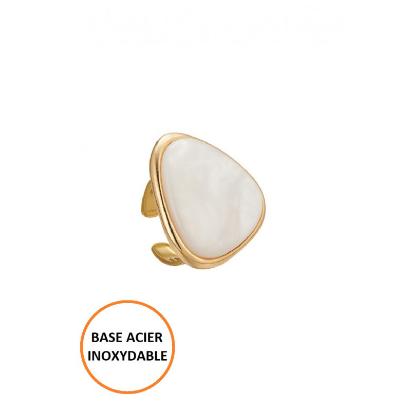 Bounena - Bague réglable Blanche