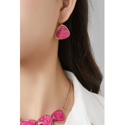 Bounena - Boucle d'oreille dormeuse Fuchsia