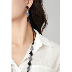 Tapiwa - Boucle d'oreille tige Grise