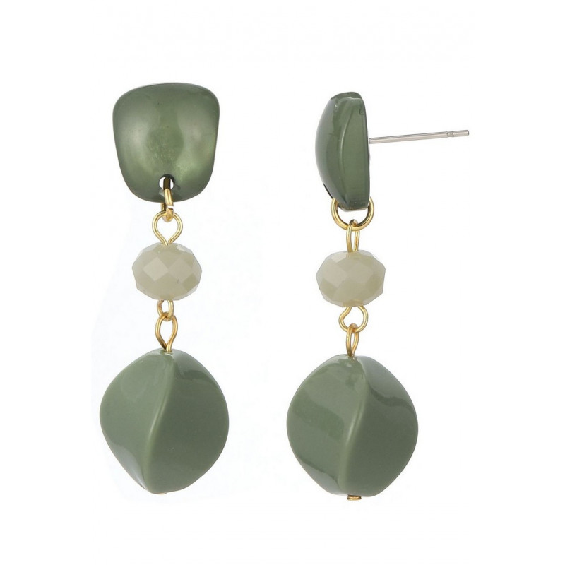 Thema - Boucle d'oreille tige Verte