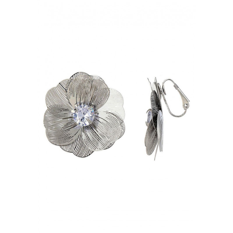 Xiahe - Boucle d'oreille clip Argentée