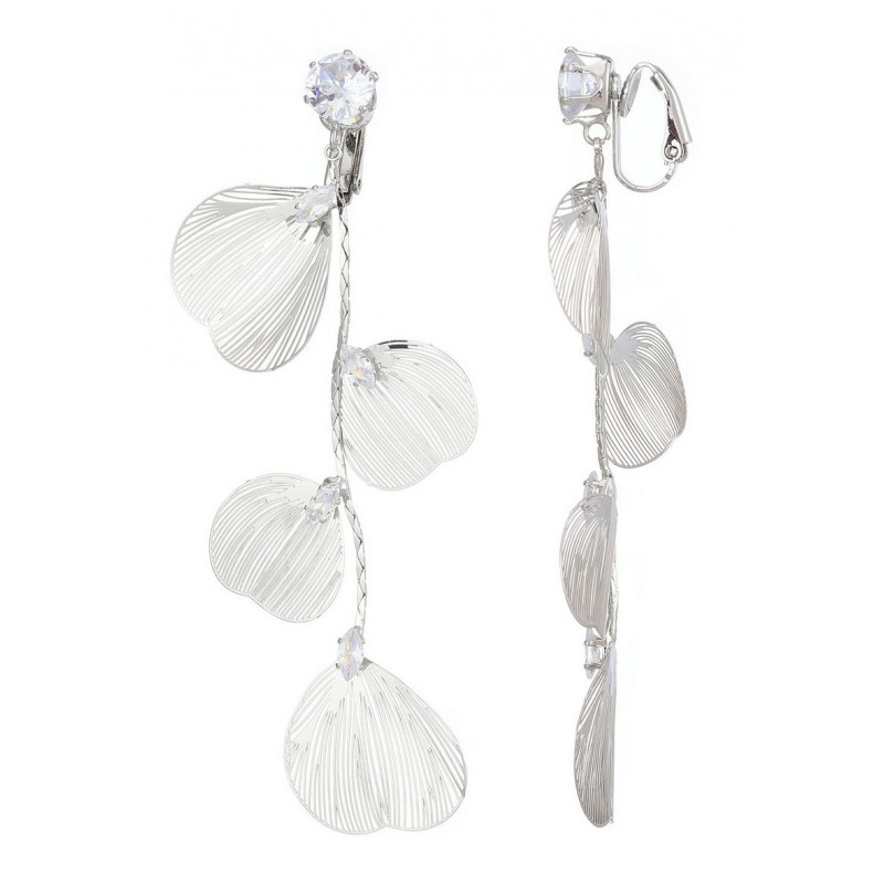 Xuan - Boucle d'oreille clip Argentée