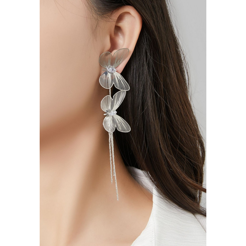 Xun - Boucle d'oreille clip Argentée