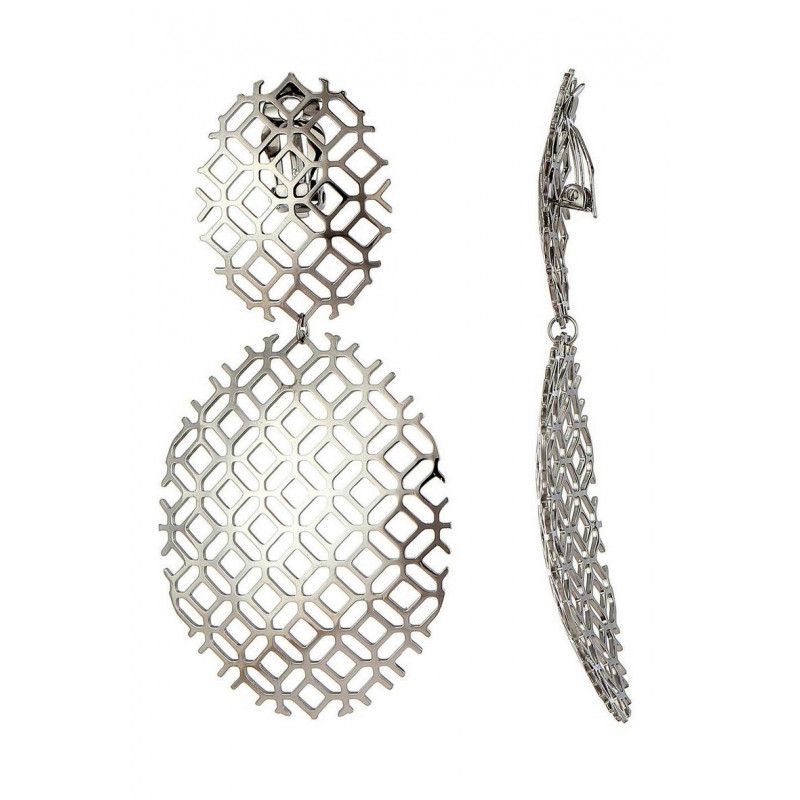 Zitouna - Boucle d'oreille clip Argentée