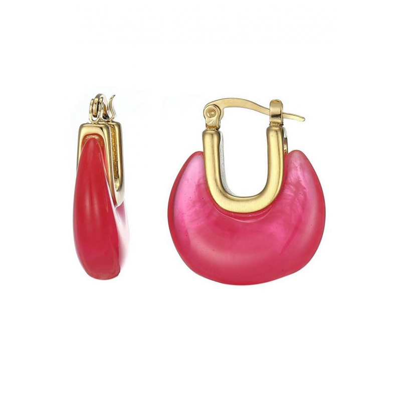 Urlas - Boucle d'oreille acier Fuchsia