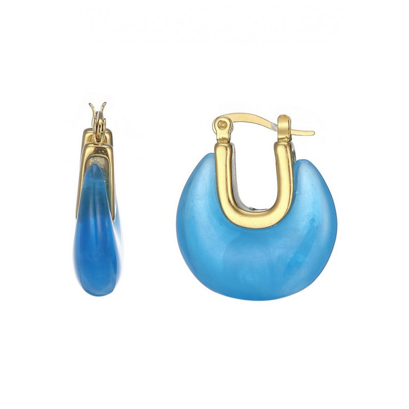 Urlas - Boucle d'oreille acier Turquoise