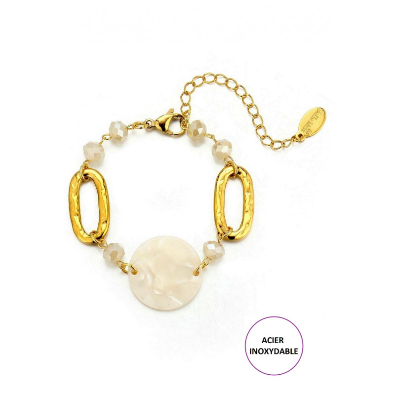 Tualenn - Bracelet acier Blanc