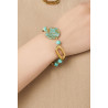 Tualenn - Bracelet acier Vert opaline
