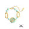 Tualenn - Bracelet acier Vert opaline
