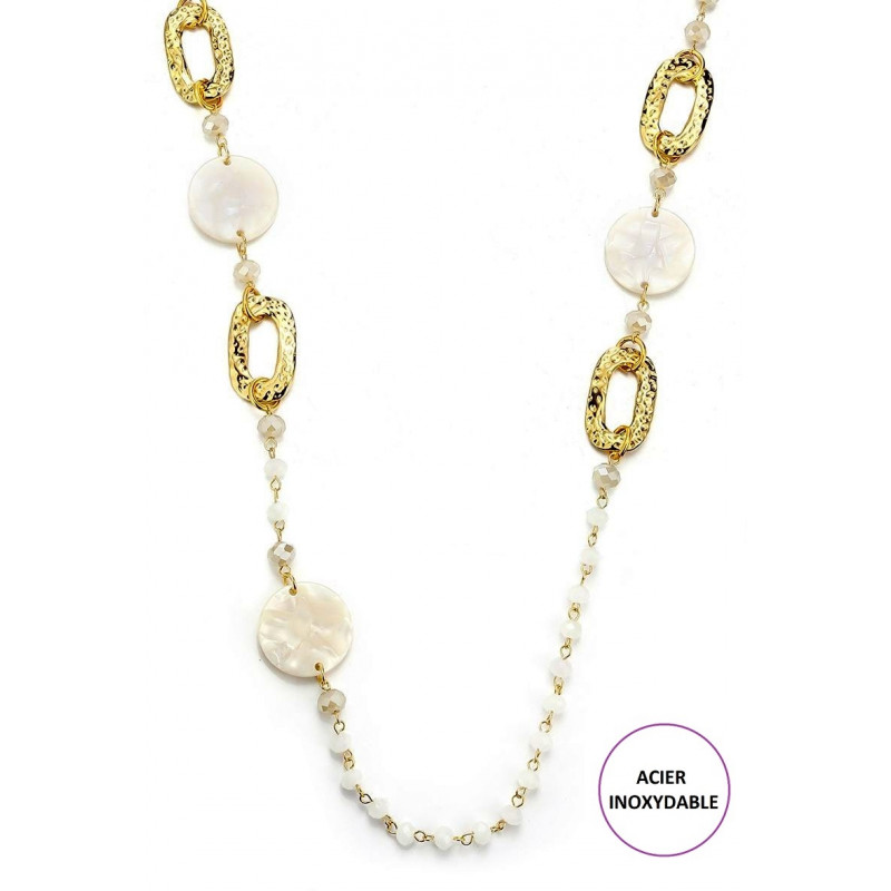 Tualenn - Sautoir acier Blanc