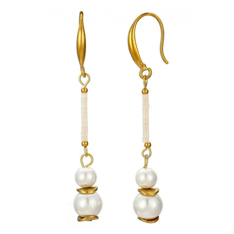 Talitha - Boucle d'oreille crochet Blanche