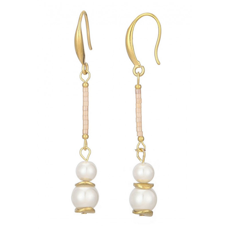 Talitha - Boucle d'oreille crochet Rose