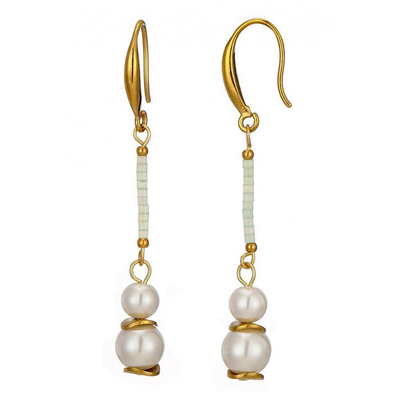 Talitha - Boucle d'oreille crochet Verte