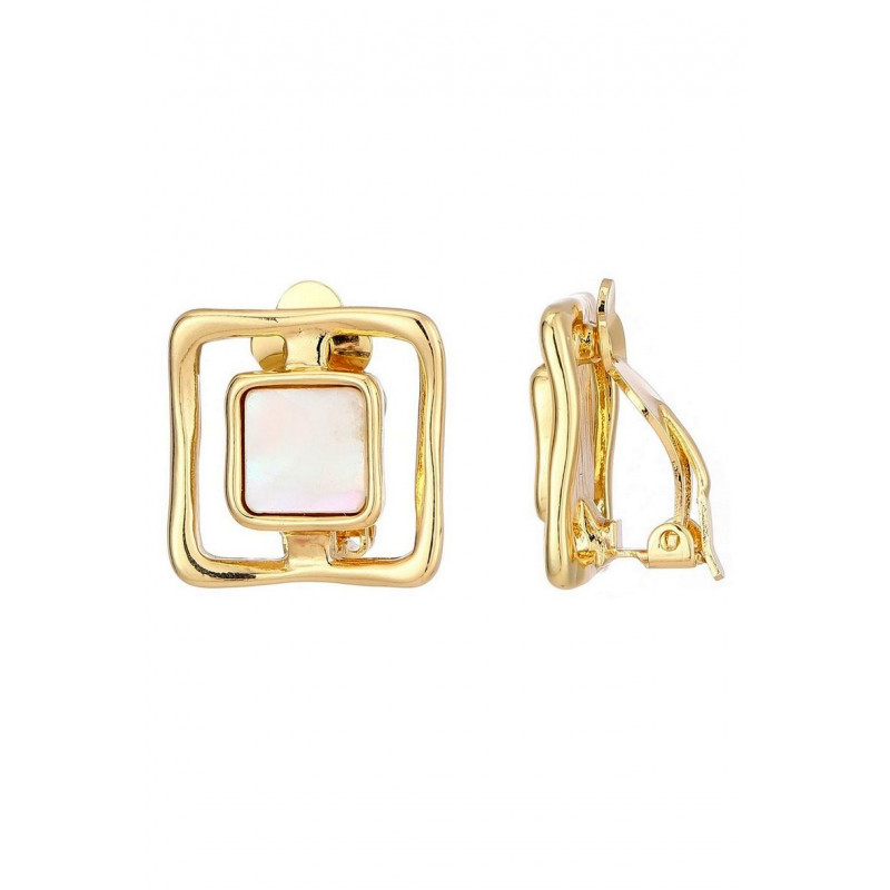 Illona - Boucle d'oreille clip Blanche