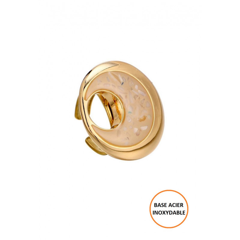 Itzel - Bague réglable Ecru