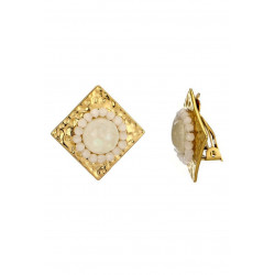 Zinoviya - Boucle d'oreille clip Blanche