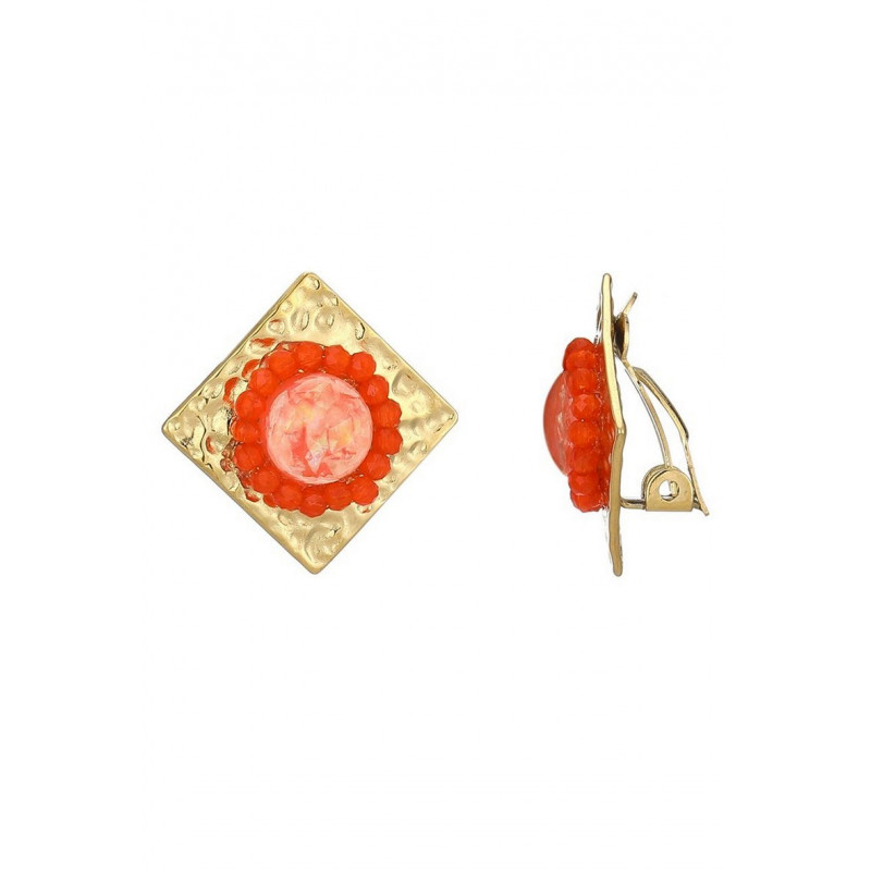 Zinoviya - Boucle d'oreille clip Orange