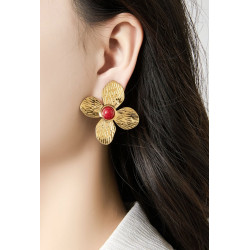 Zinnia - Boucle d'oreille clip Blanche