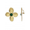 Zinnia - Boucle d'oreille clip Malachite