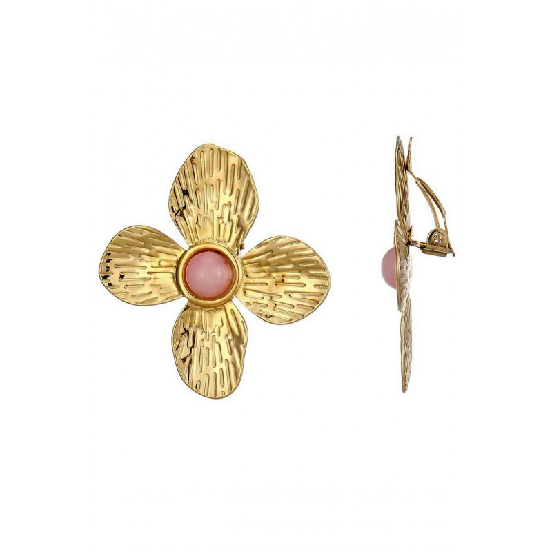 Zinnia - Boucle d'oreille clip Rose