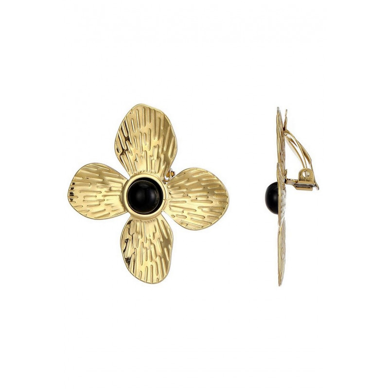 Zinnia - Boucle d'oreille clip Noire