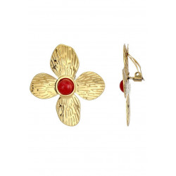 Zinnia - Boucle d'oreille clip Rouge