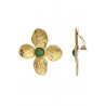 Zinnia - Boucle d'oreille clip Vert opaline
