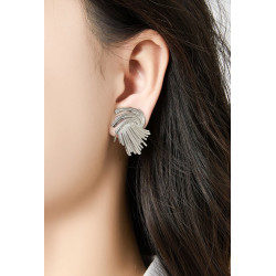 Zaharina - Boucle d'oreille clip Argentée