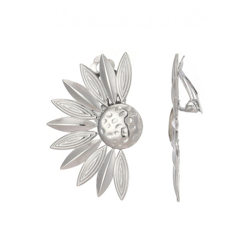 Zaharinka - Boucle d'oreille clip Argentée