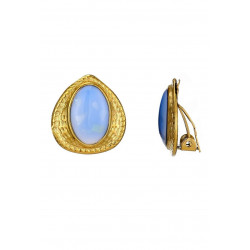 Zibiah - Boucle d'oreille clip Bleue