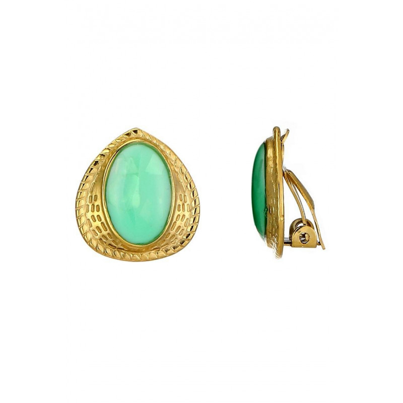 Zibiah - Boucle d'oreille clip Verte