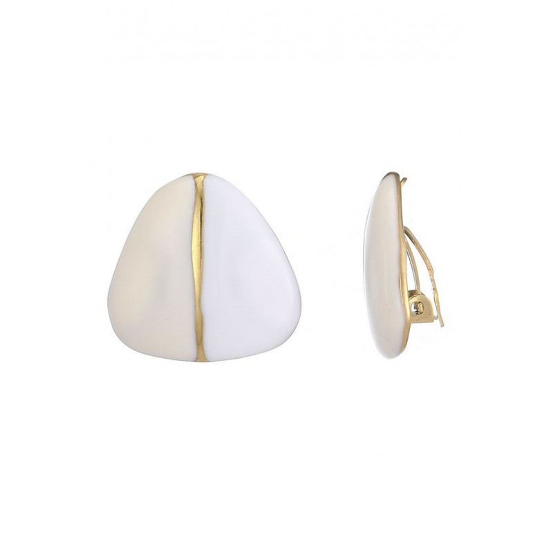 Zelde - Boucle d'oreille clip Blanche