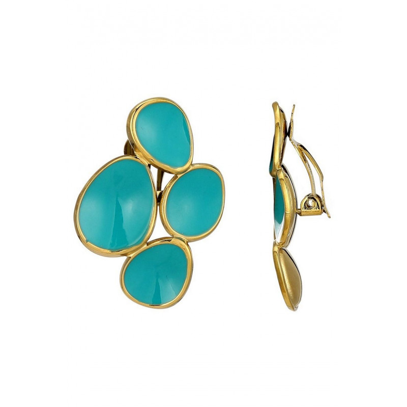 Zella - Boucle d'oreille clip Turquoise