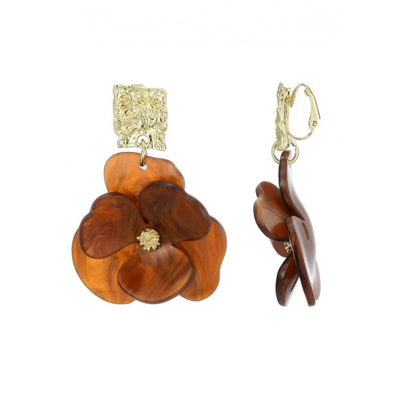 Fionnuala - Boucle d'oreille clip Marron