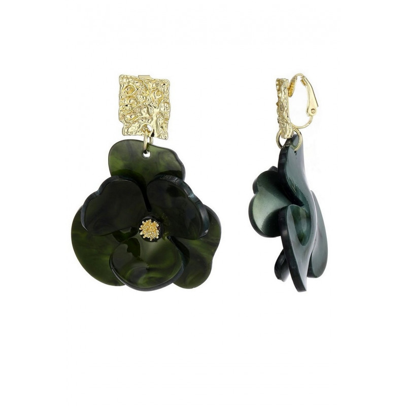 Fionnuala - Boucle d'oreille clip Verte