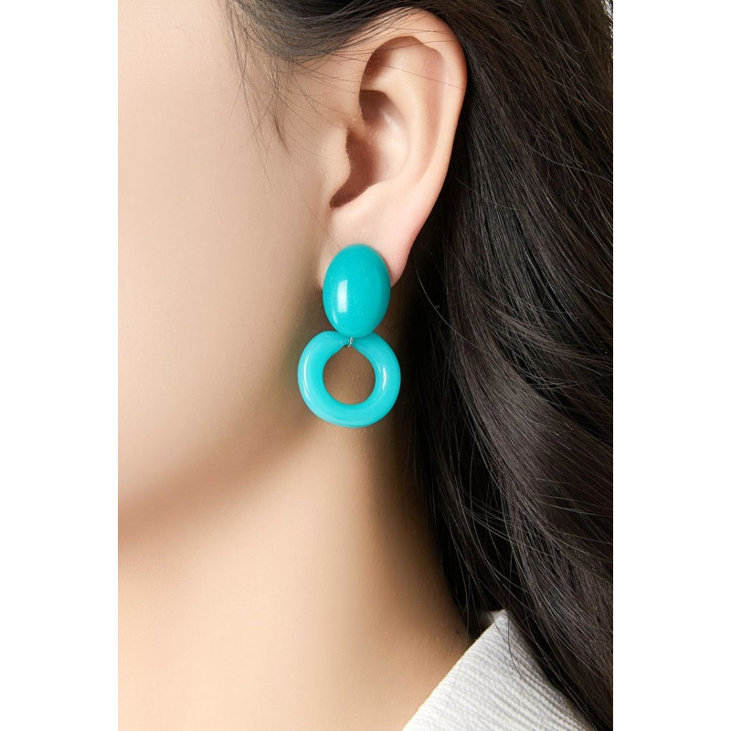 Nima - Boucle d'oreille clip Bleue