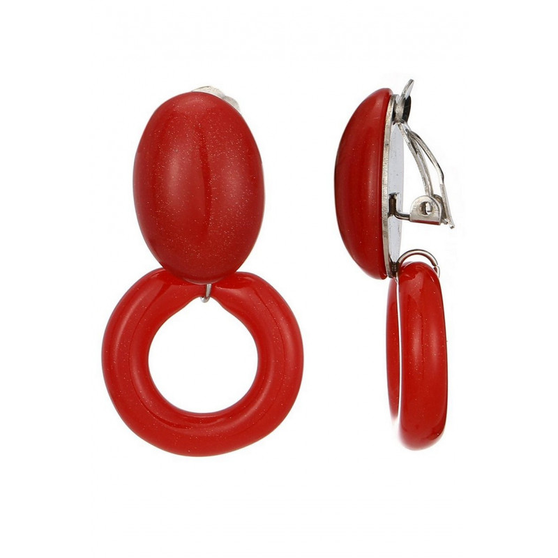 Nima - Boucle d'oreille clip Rouge