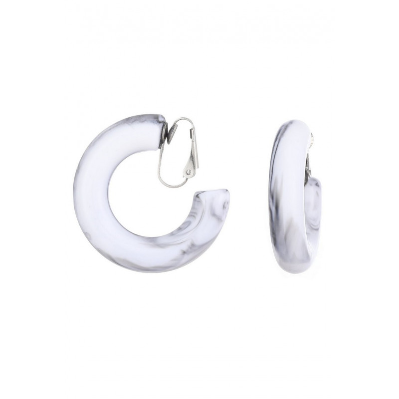 Ninon - Boucle d'oreille clip Blanche