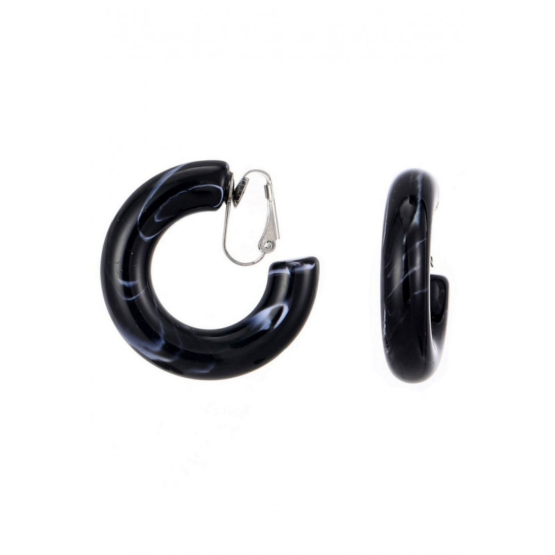 Ninon - Boucle d'oreille clip Noire