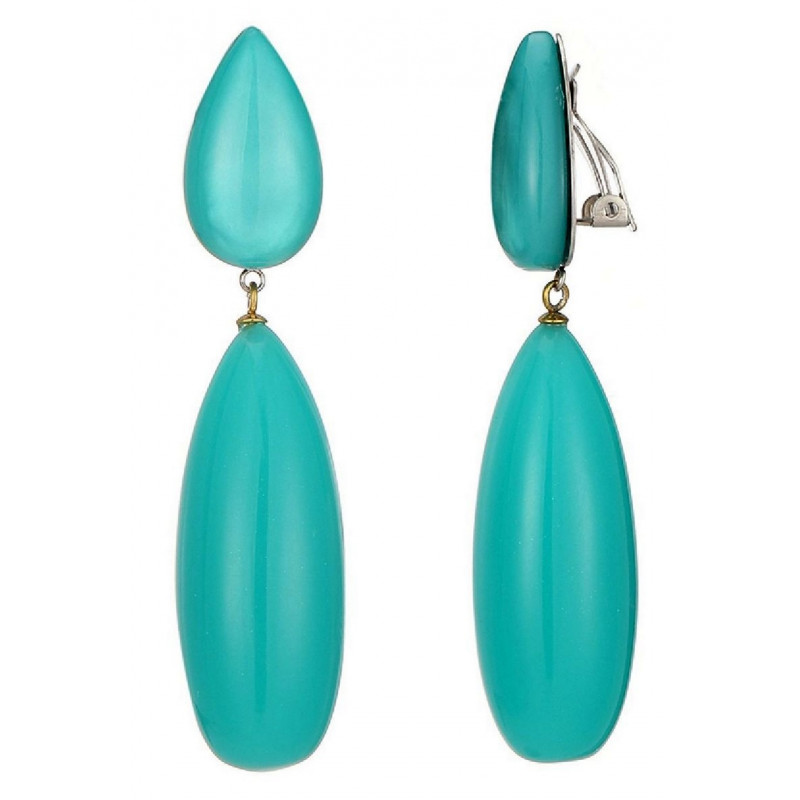 Nosra - Boucle d'oreille clip Turquoise