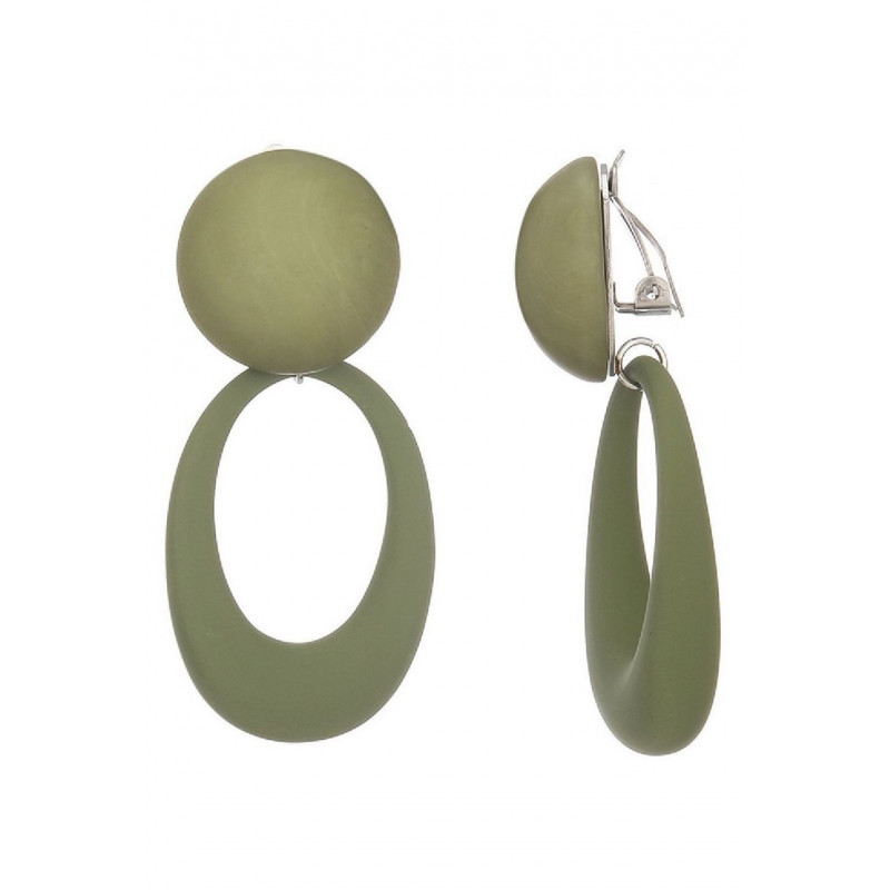 Nura - Boucle d'oreille clip Verte