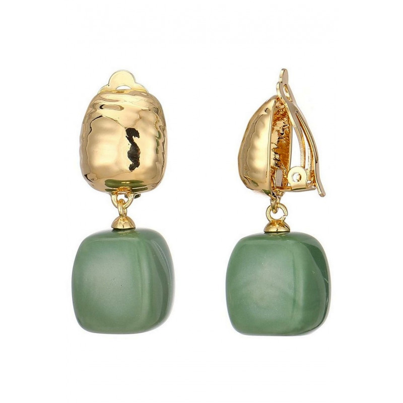 Nur - Boucle d'oreille clip Verte