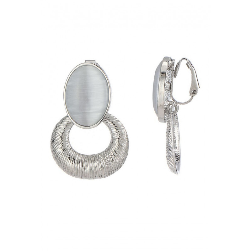 Fionola - Boucle d'oreille clip Argentée