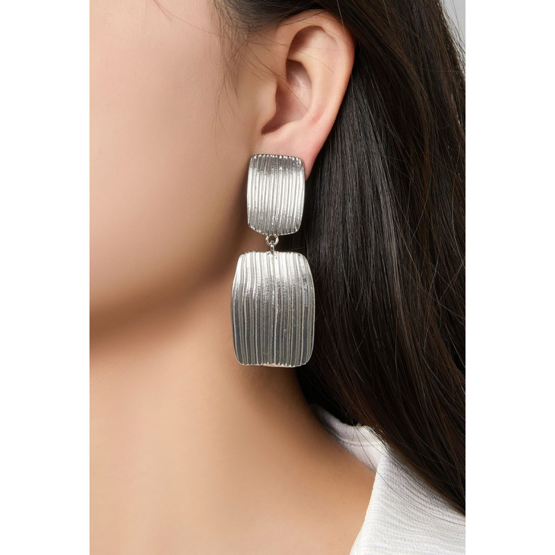 Haurvatat - Boucle d'oreille clip Argentée