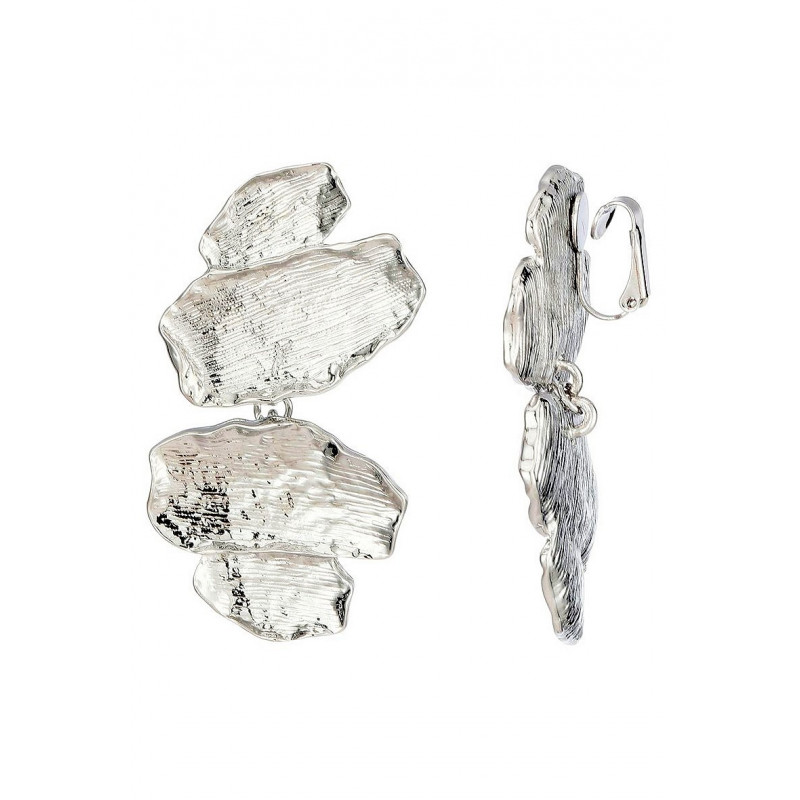 Heida - Boucle d'oreille clip Argentée