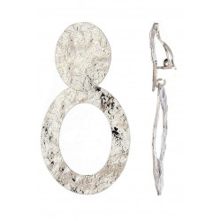 Najba - Boucle d'oreille clip Argentée